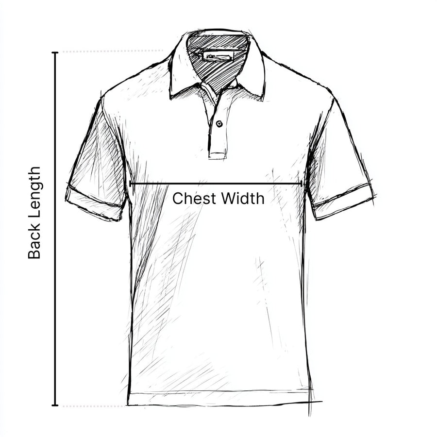 Polo garment measurement diagram