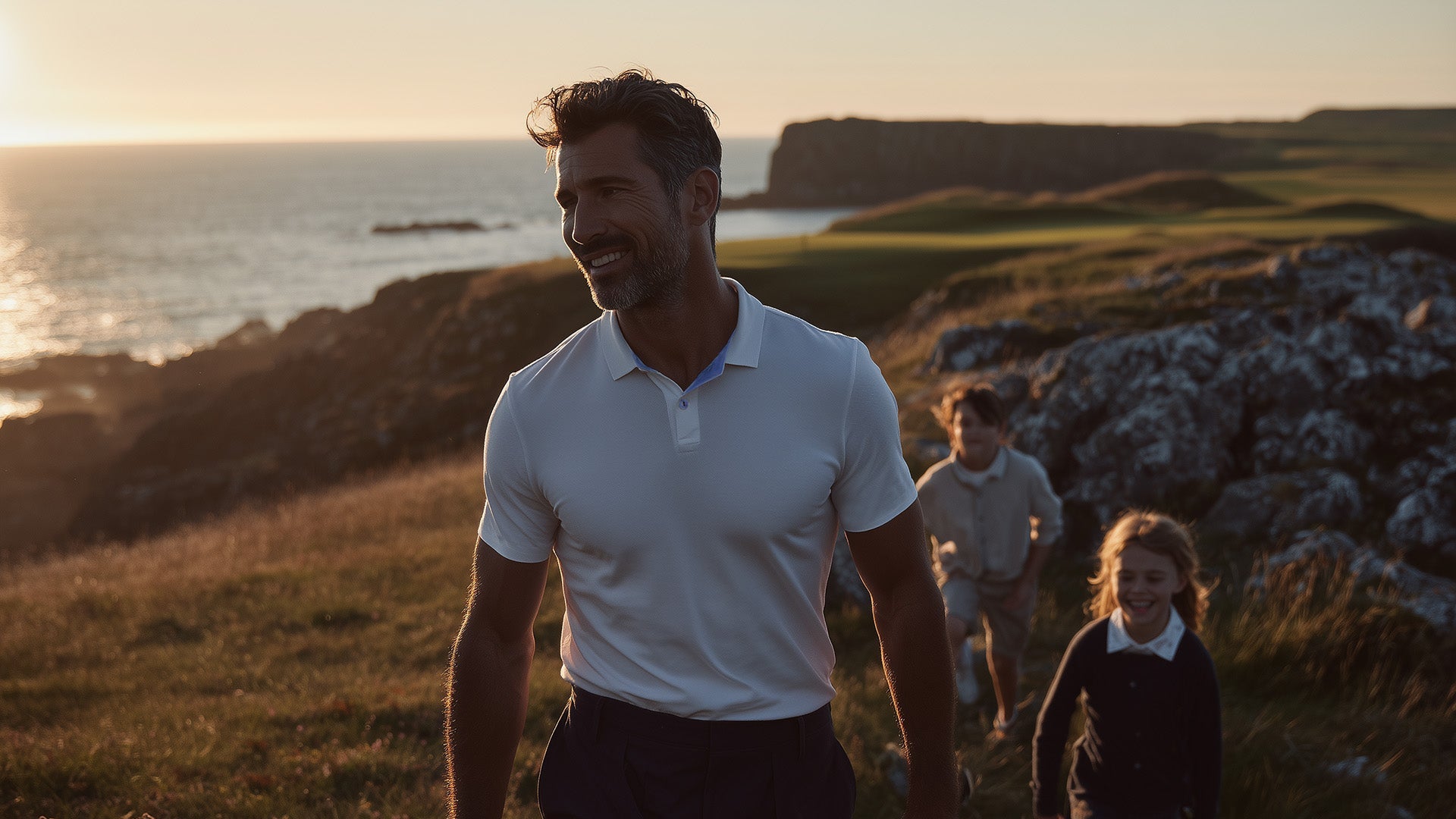 Dad-son-and-daughter_walking_links_golf_course