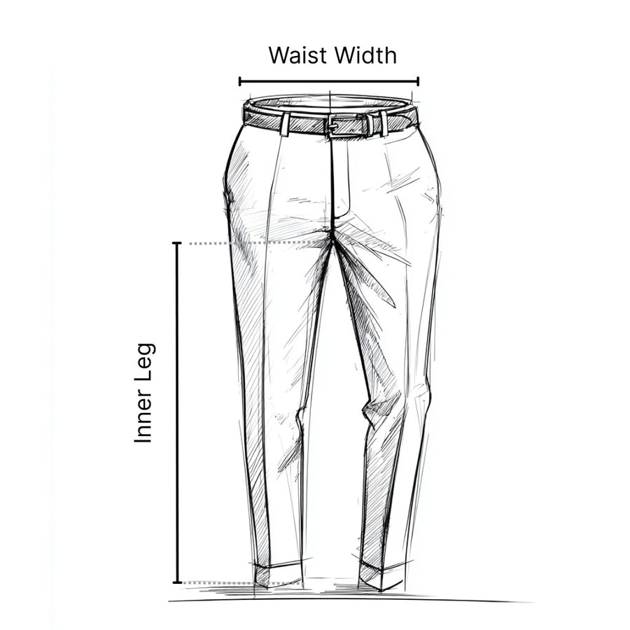 Trouser garment measurement diagram